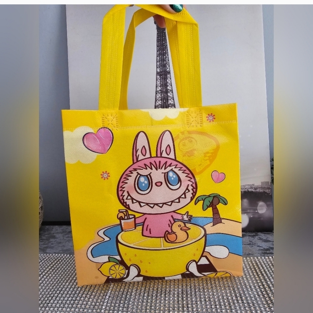 Labubu Yellow Graphic Tote Bag